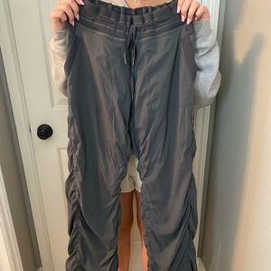 Grey dance studio Lululemon pants.